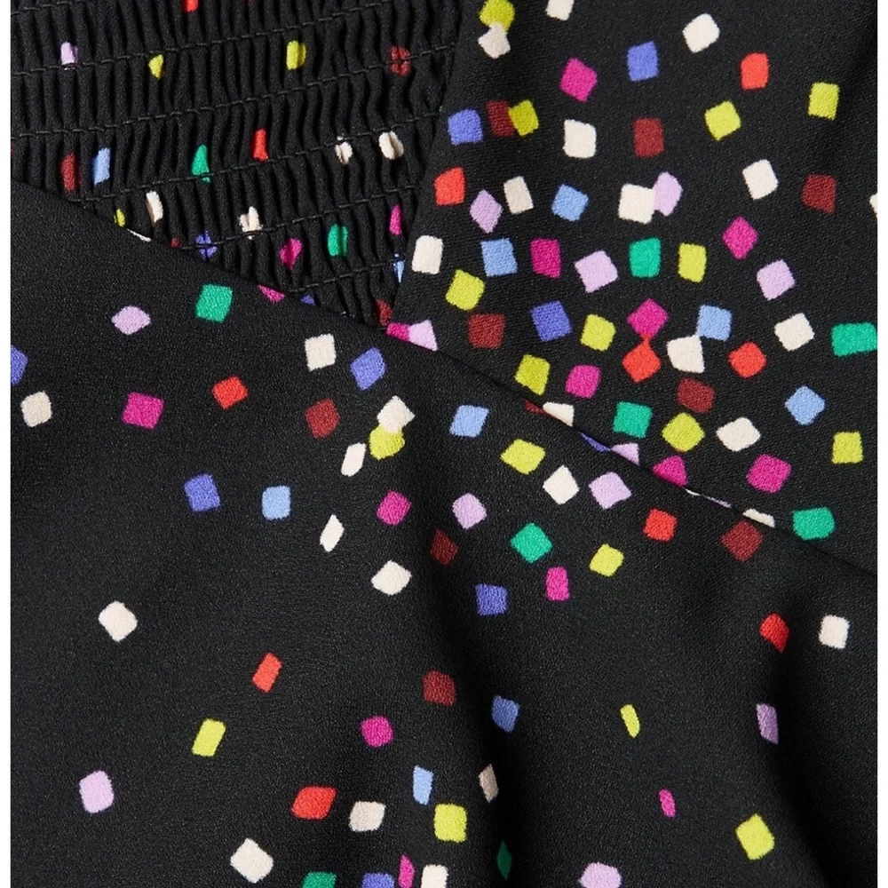 KATE SPADE CONFETTI PRINT SMOCKED SHIRT DRESS - Picture 5 of 16